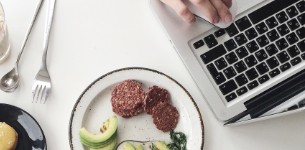 computer and food